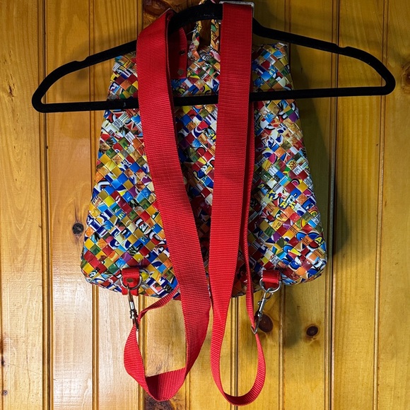 Colorful Woven Candy Wrapper Backpack